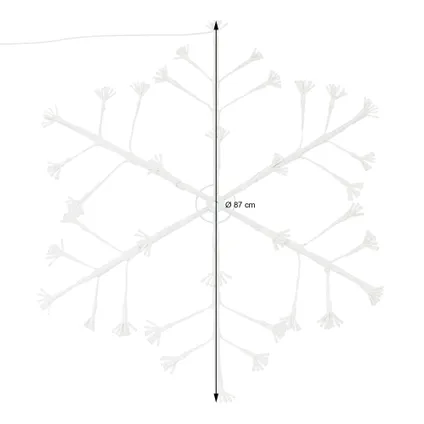 ECD Germany LED Snowflake met 288 warm witte LED's, 87cm, IP44 waterdicht 7