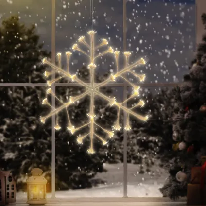 ECD Germany LED Snowflake met 288 warm witte LED's, 87cm, IP44 waterdicht 8