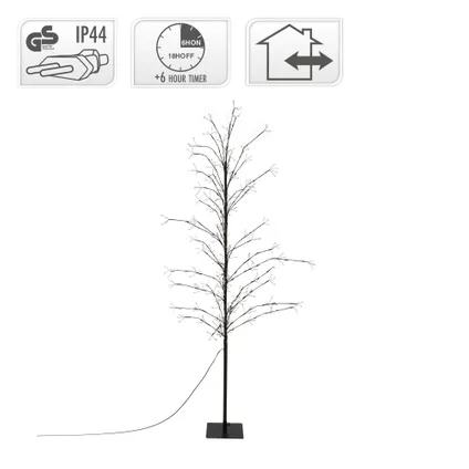 ECD Germany LED Tree 180 cm met 480 warm witte LED's, met Timer, Lichtboom Binnen & Buiten IP44 4