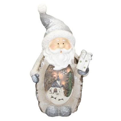 Père Noël Déco ECD Germany Figure de Noël avec Éclairage LED, 52 cm, Blanc Chaud