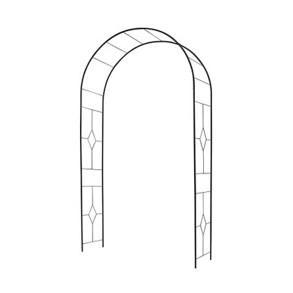 Arche de jardin de jardin Vitrail basics tube rond 16mm noir brillant 130x40x250cm