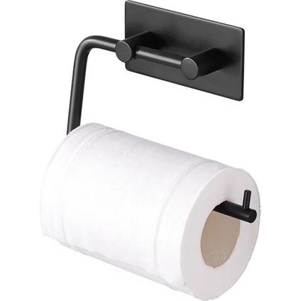 EAVY Porte-rouleau WC Sans Perçage - Auto-adhésif - Porte-papier Toilette en Inox Noir