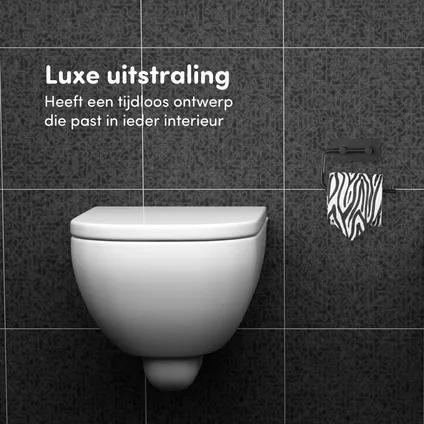 EAVY Porte-rouleau WC Sans Perçage - Auto-adhésif - Porte-papier Toilette en Inox Noir 5
