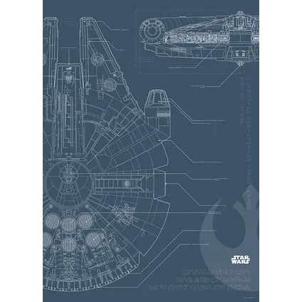 Komar Poster Star Wars blauwdruk Falcon 30 x 40 cm 2