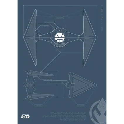 Komar Poster Star Wars blauwdruk Sith TIE-Fighter 30 x 40 cm 2