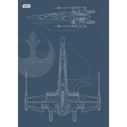 Komar Poster Star Wars blauwdruk x -Wing 30 x 40 cm 2