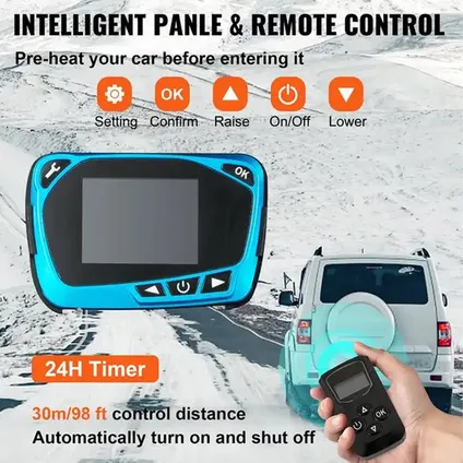 Chauffage Diesel à Ventilateur Orbit Electronic® 12V – 8KW – Avec Écran LCD et Télécommande LCD 5