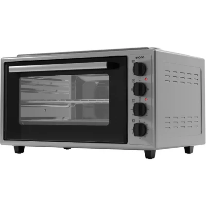Wiggo WMO-E4562H(G) - Vrijstaande oven met kookplaat 2000W - 45 liter - Rvs 3