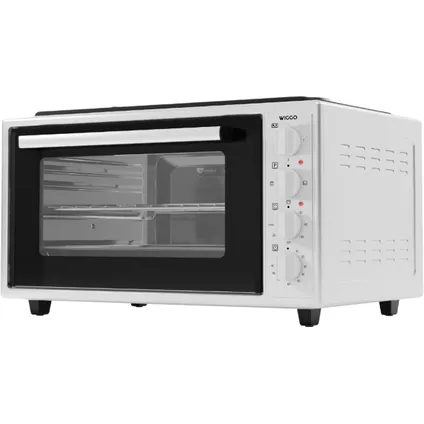 Wiggo WMO-E4562H(W) - Vrijstaande oven met kookplaat 2000 W - 45 liter - Wit 3
