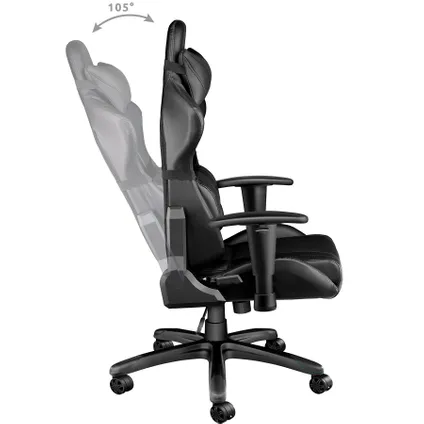 Tectake Gaming Chair Bureaustoel - Premium Racing - Zwart - Kunstleer - Verstelbaar 4