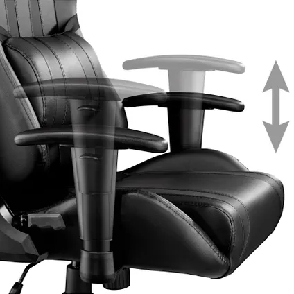 Tectake Gaming Chair Bureaustoel - Premium Racing - Zwart - Kunstleer - Verstelbaar 6