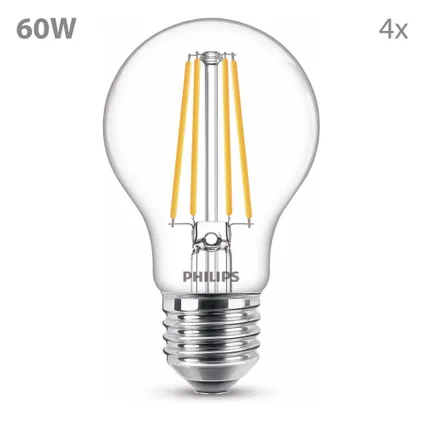 Philips LED Lamp E27 40W - Niet Dimbaar - Koelwit Licht - 4 Stuks 2