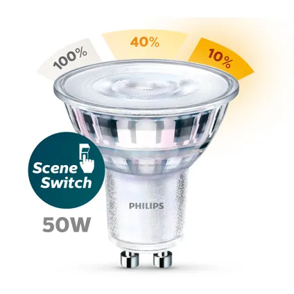 Philips Pongee Opbouwspot - 3x Philips LED Scene Switch 5