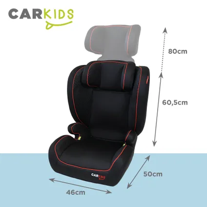 Carkids I-Size Autostoeltje Frankie 100-150cm Zwart/Rood 3