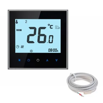 QH - Chauffage au Sol Électrique - Avec Thermostat Soft Touch - Programmable 7 Jours - Noir - 1,5m² 225W 3