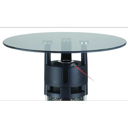 Chauffage de terrasse infrarouge QH-TH 1695G - Table en verre 1600W modèle haut 2