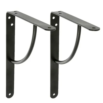 AMIG Plankdrager/steun - metaal - gelakt zwart - H150 x B125 mm 4