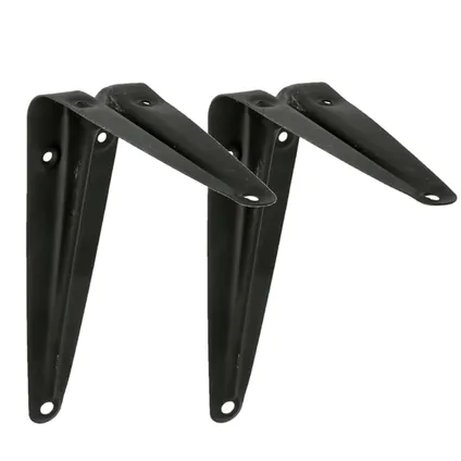 AMIG Plankdrager/planksteun - metaal - zwart - 150 x 125 mm 2