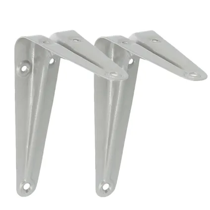 AMIG Plankdrager/planksteun - metaal - zilver - 100 x 125 mm 4
