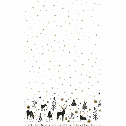 Duni kerst tafelkleed - 138 x 220 cm - papier - met rendieren