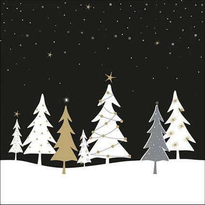 Ambiente kerst thema servetten - 20x st - 33 cm - kerstboom