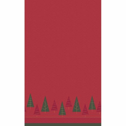 Duni kerst tafelkleed - 138 x 220 cm - papier - rood