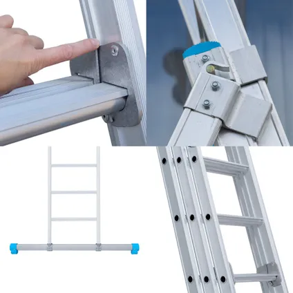 Eurostairs rechte driedelige ladder - Reform ladder - 3x6 sporten 6