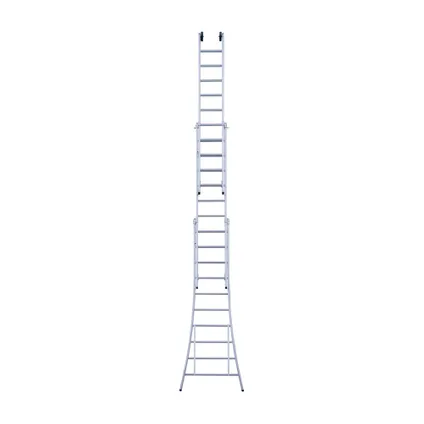Eurostairs uitgebogen driedelige ladder - Reform ladder - 3x10 sporten + gevelrollen 4