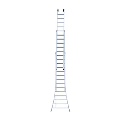 Eurostairs uitgebogen driedelige ladder - Reform ladder - 3x14 sporten + gevelrollen 3
