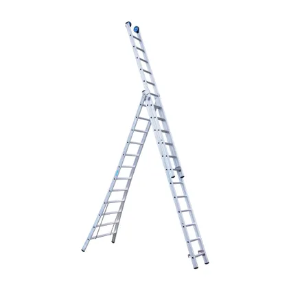 Eurostairs uitgebogen driedelige ladder - Reform ladder - 3x12 sporten + gevelrollen 2