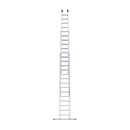 Eurostairs rechte driedelige ladder - Reform ladder - 3x14 sporten + gevelrollen 3