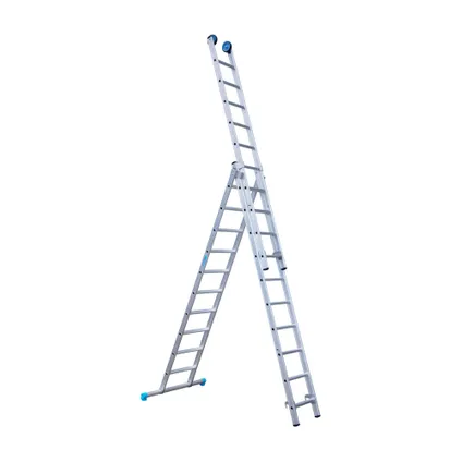 Eurostairs rechte driedelige ladder - Reform ladder - 3x10 sporten + gevelrollen 2