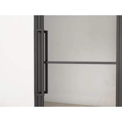 Schulte complete glazen binnendeur - 90 x 202 - helder- scharnieren rechts - 4 vakken -stalen frame 3