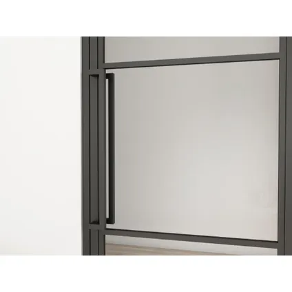 Schulte complete glazen binnendeur - 90 x 202 - helder- scharnieren rechts - 4 vakken -stalen frame 5