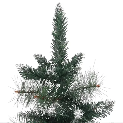 vidaXL Sapin de Noël artificiel avec support Vert et blanc 90 cm 5