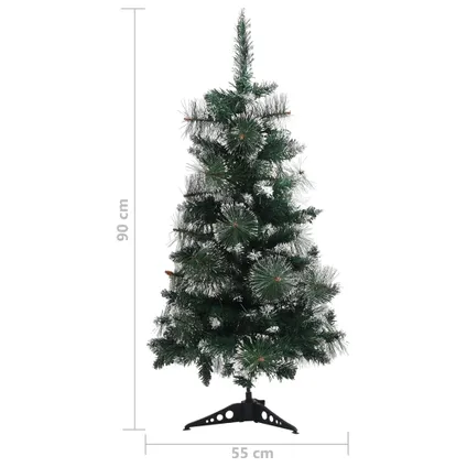 vidaXL Sapin de Noël artificiel avec support Vert et blanc 90 cm 7