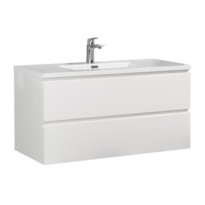 Meuble de salle de bain Angela 100 cm - Badplaats - Blanc brillant