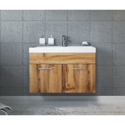 Meuble de salle de bain Paso 01 - Badplaats - 80 cm - Chene - Armoire meuble