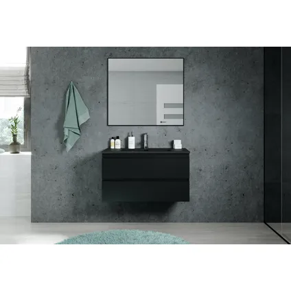 Meuble de salle de bain Angela 100 cm - lavabo Noir - Noir mat 5