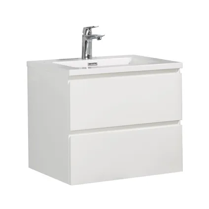 Meuble de salle de bain Angela 60 cm Blanc brillant – Armoire de rangement