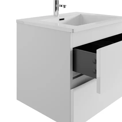 Meuble de salle de bain Angela 60 cm Blanc brillant – Armoire de rangement 4