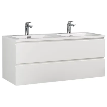 Meuble de salle de bain Angela 120 cm - Badplaats - blanc brillant – Armoire