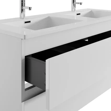 Meuble de salle de bain Angela 120 cm - Badplaats - blanc brillant – Armoire 4