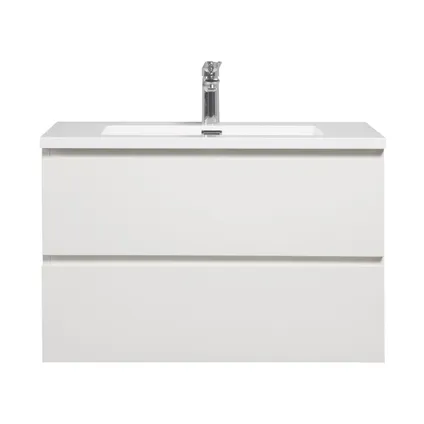 Meuble de salle de bain Angela 80 cm blanc brillant – Armoire de rangement 5