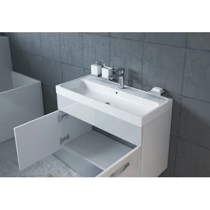 Meuble de salle de bain Paso 01 - Badplaats - 80 cm - Blanc brillant - Armoire 5