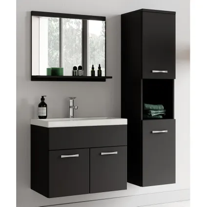 Meuble de salle de bain Montreal 01 60 cm - Badplaats - Noir mat - Armoire 4