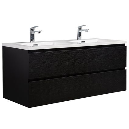 Meuble de salle de bain Angela 120 cm - Badplaats - Noir bois – Armoire
