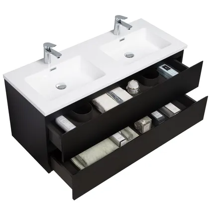 Meuble de salle de bain Angela 120 cm - Badplaats - Noir bois – Armoire 2
