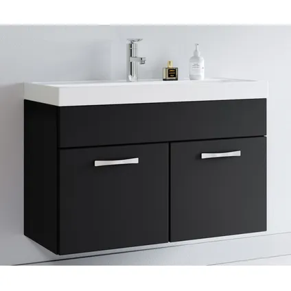 Meuble de salle de bain Paso 01 - Badplaats - 80 cm - Noir mat - Armoire meuble 2