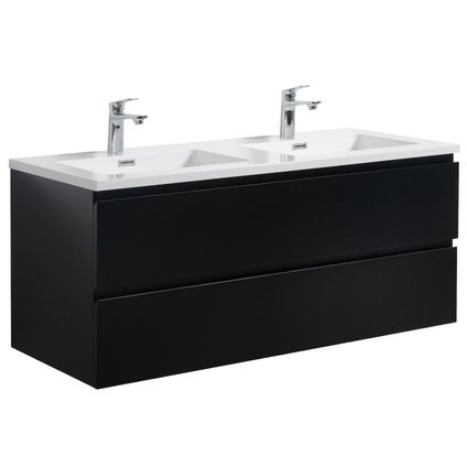 Meuble de salle de bain Angela 120 cm - Badplaats - Noir mat – Armoire rangement